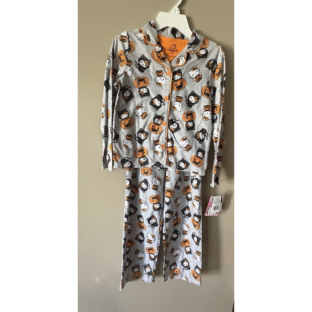 Hello Kitty Halloween 2 Piece Pajama Set Size 8 NWT